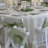 Ivory Polyester and Organza Runner
